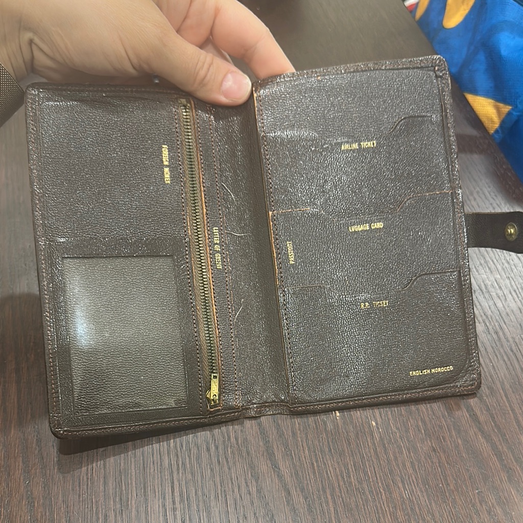 Vintage Brown Leather Travel Organizer